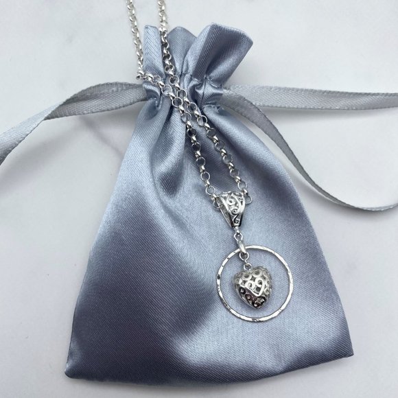 Heart Necklace Sterling Silver Filigree Heart Gift For Friend Gift For Her - Picture 4 of 6